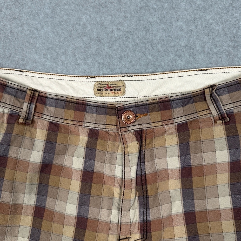 Tommy Bahama Cargo Shorts Mens‎ 42 Plaid Brown Beige Casual Utility Outdoor - Picture 5 of 14